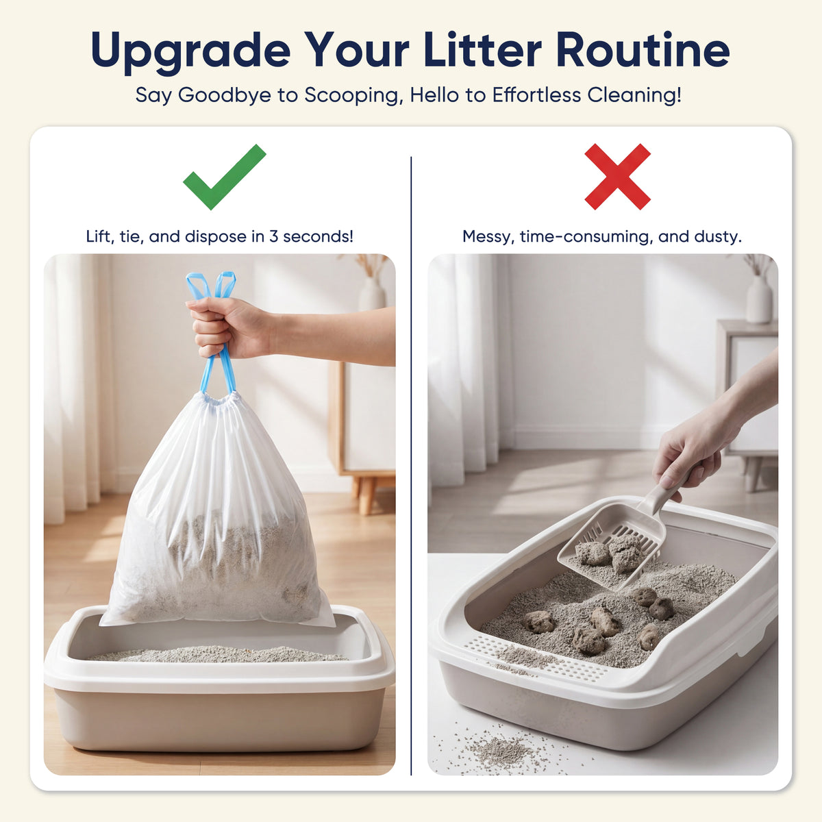 Warcat 45 Count Cat Litter Bags for Automatic Cat Litter Box