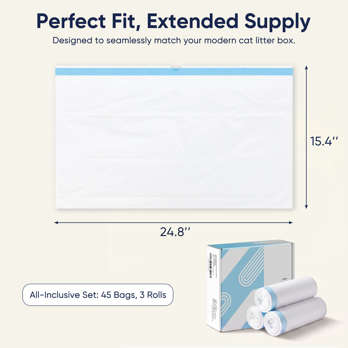 Warcat 45 Count Cat Litter Bags for Automatic Cat Litter Box
