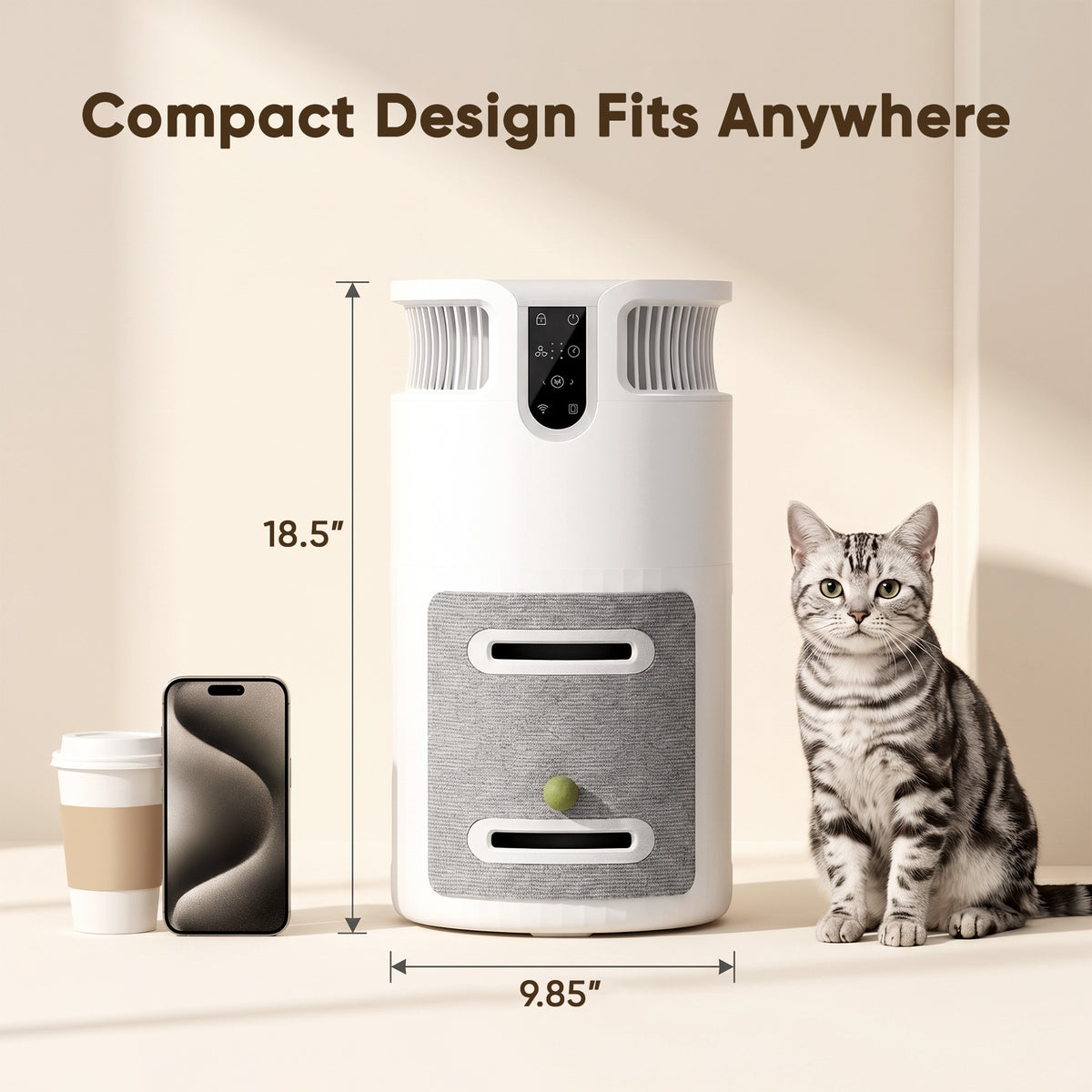 Warcat Pet Air Purifier with Cat Scratcher, HEPA Filter and APP, Covers 320 sq ft